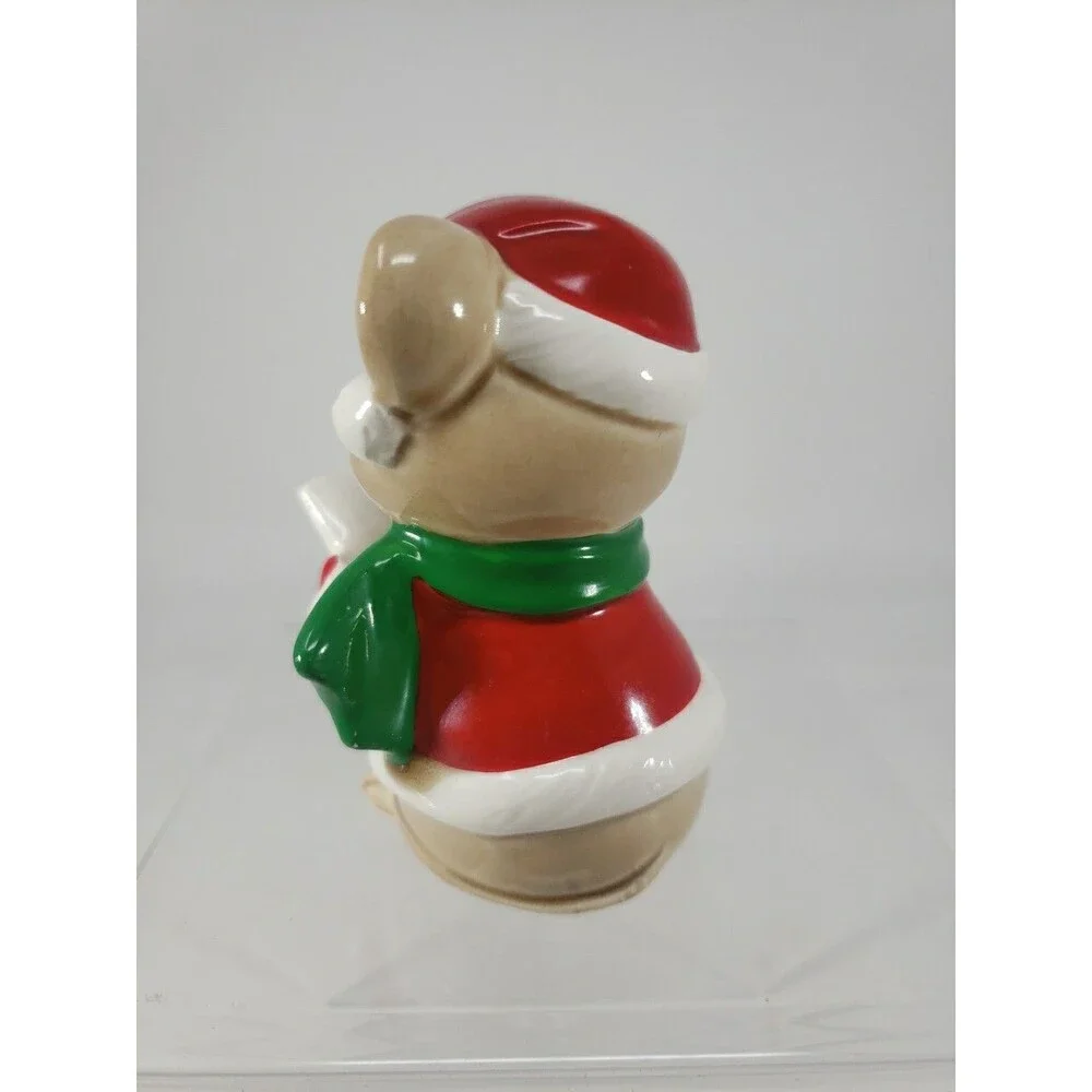 Vintage Christmas Caroling Santa Mouse Ceramic 1981 Made in Japan Quon-Quon